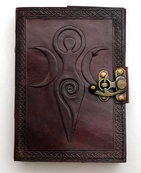 (image for) Maiden Mother Moon leather blank book w/ latch