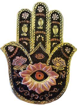 (image for) Gold & Black Hamsa incense burner