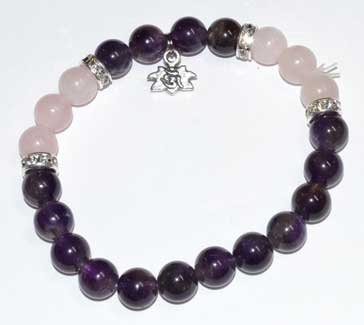 (image for) 8mm Amethyst & Rose Qtz/ Lotus