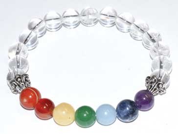 (image for) 8mm Quartz & 7 Chakra bracelet