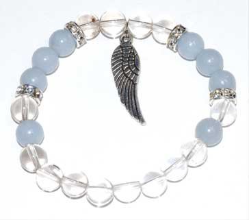 (image for) 8mm Quartz & Angelite/ Angel Wing