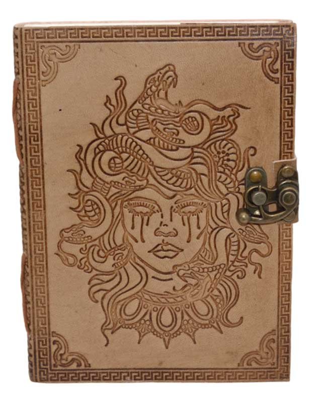 (image for) 5" x 7" Medusa embossed leather w/ latch