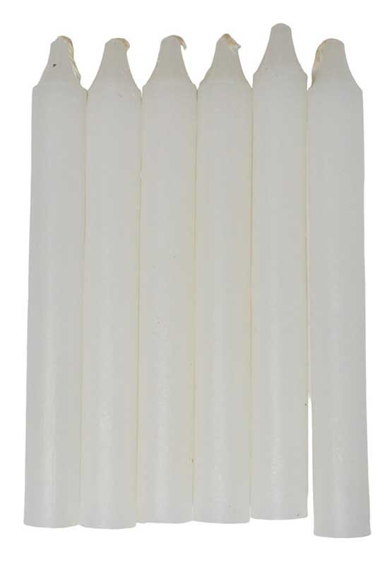 (image for) (set of 6) White 6" household candle