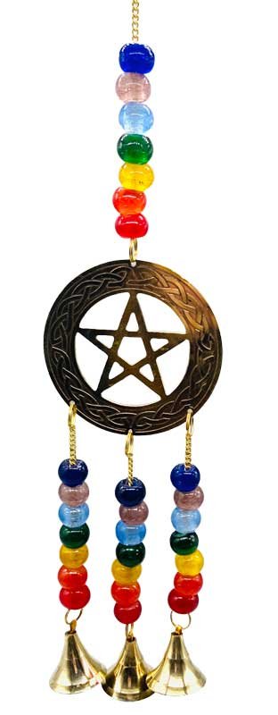 (image for) 14" Pentagram brass windchime