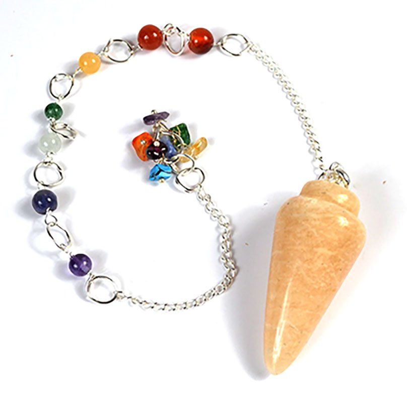 (image for) Moonstone, Peach 7 Chakra pendulum