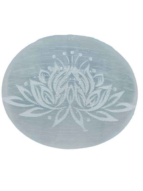 (image for) Selenite Lotus palm stone