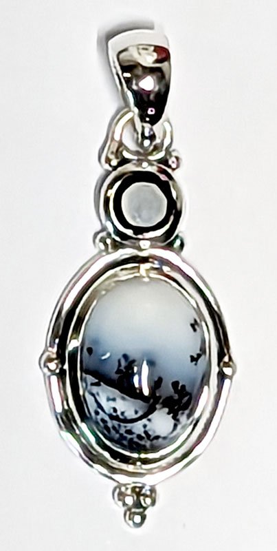 (image for) Black Onyx, Dendritic Opal pendant