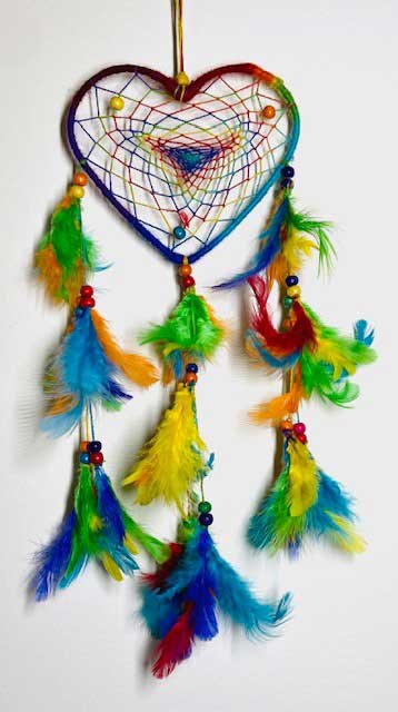 (image for) 5" Rainbow Heart dreamcatcher